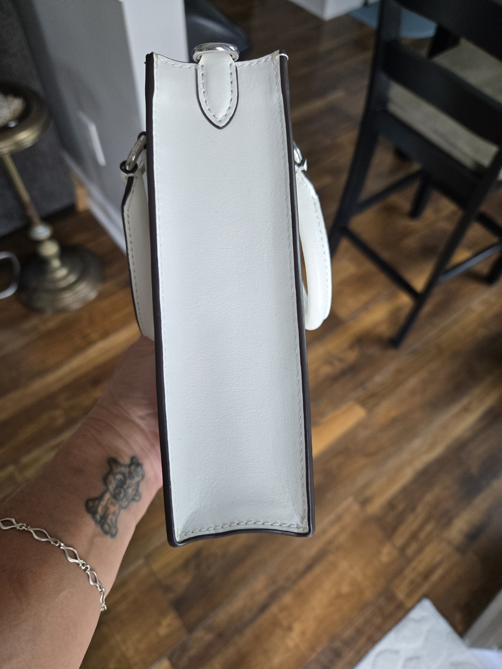 Coach North South Small Signature Mini Tote in Chalk White - Picture 4 of 7